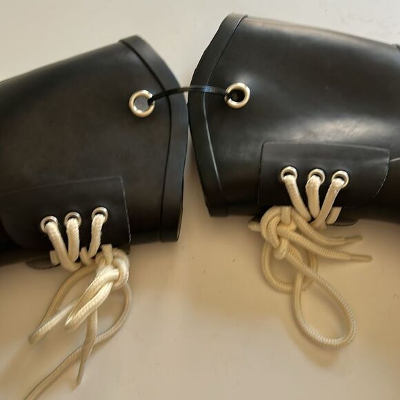 Nomad Lace-Up Detail Rubber Rain Boots - KellyB, Black, Size 7, NWOT - Picture 6 of 11